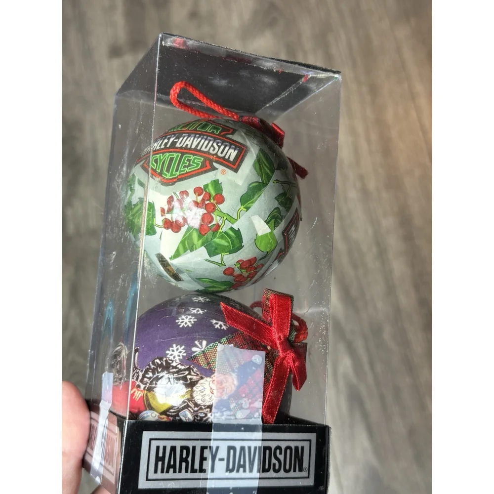 VTG Harley Davidson Christmas Ornaments ~ Santa Claus on a Harley 2000